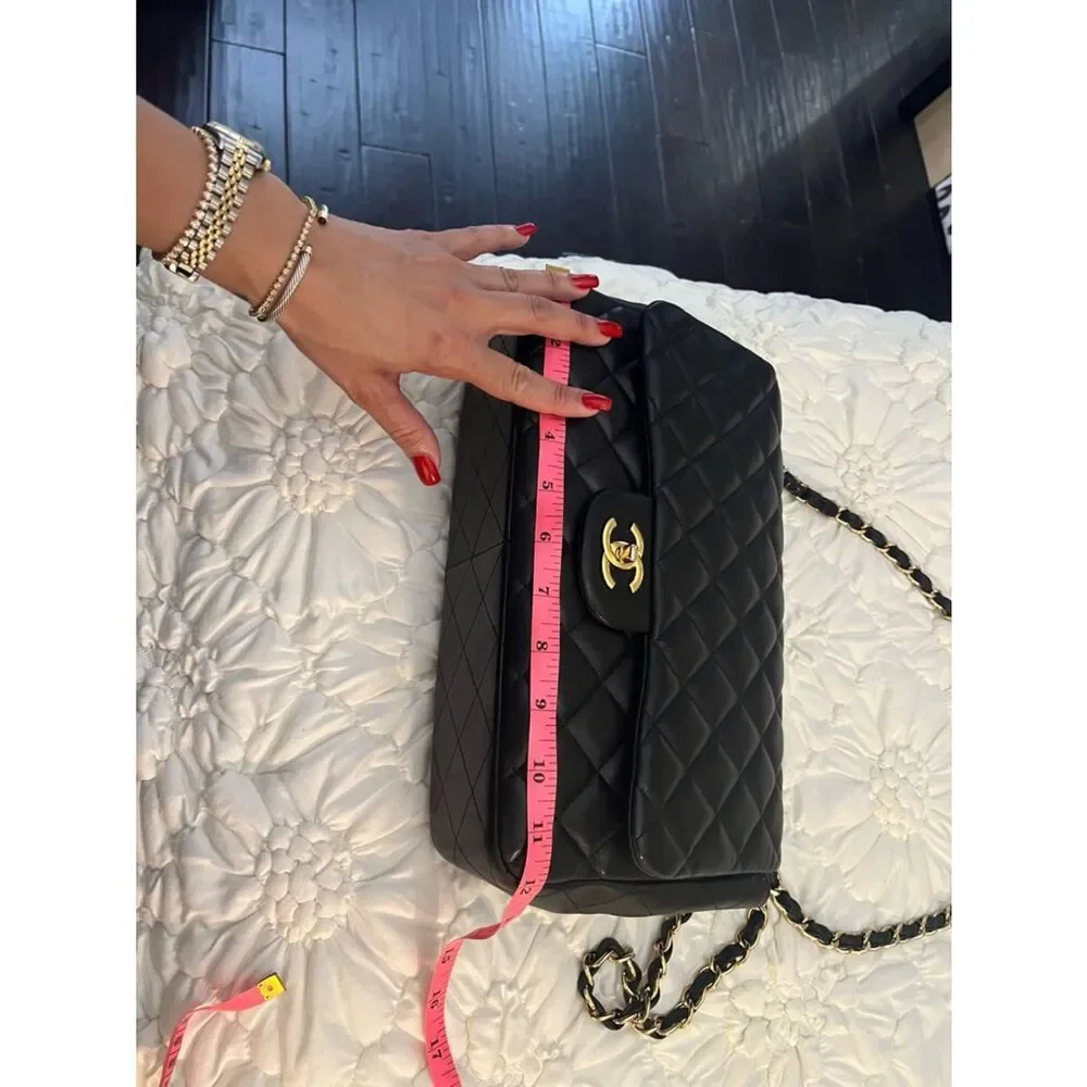 Chanel Black Quilted Shoulder Bag with Gold Accents